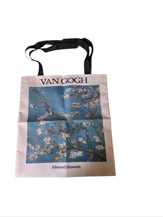 Source Unknown Handbags - Van Gogh Almond Blossom Polyester Tote - Blue & Pink
